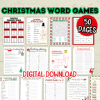 Christmas Classroom Party Printable Word Games for Kids, Group Activities, Family Reunion Holiday Game
