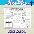 Paul Coloring Page | Saul Coloring Page | Bible Activity Sheet | Bible Printable | Digital Download | Bible Lessons | Church Activity