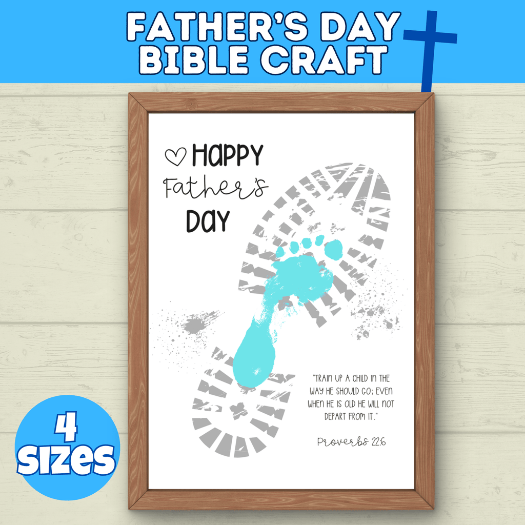 Father's Day Bible Craft for Kids | Bible Craft | Father's Day Craft | Footprint Craft for Dad | Father's Day Gift | Father's Day Card