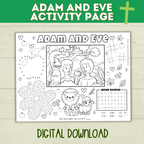 Adam and Eve Craft | Kids Coloring Page | Kids Printable | Adam and Eve Lesson | Bible Craft | Bible Activity Page | PDF digital download