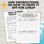 Summer Poster Calendar for Kids and Family | Summer Calendar | Summer Schedules | Summer Coloring Pages | Summer Activities | Kids Calendar