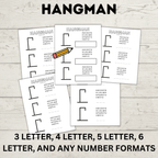 Hangman Printable for Kids | Kids Games | Pencil and Pen Games | Kids Printables | Kids Activities | Guess the Word | Word Games