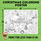 Christmas Coloring Poster for Kids | Coloring Pages for Kids | Kids Poster | Digital download | Christmas Activity | Christmas Printable