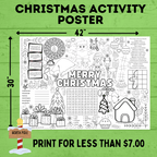 Christmas Activity Page and Coloring Poster | Poster for Kids | Christmas Activity | Christmas Poster | Christmas Printable | Christmas