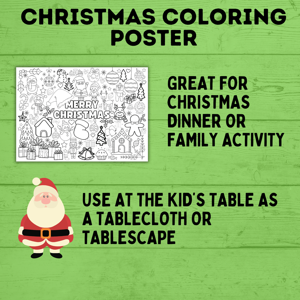 Christmas Coloring Poster for Kids | Coloring Pages for Kids | Kids Poster | Digital download | Christmas Activity | Christmas Printable