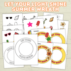 Let Your Light Shine Craft, Summer VBS craft, Faith Craft, Shine Your Light, Sunday School Bible Craft, DIY Paper Wreath, Cut and Paste