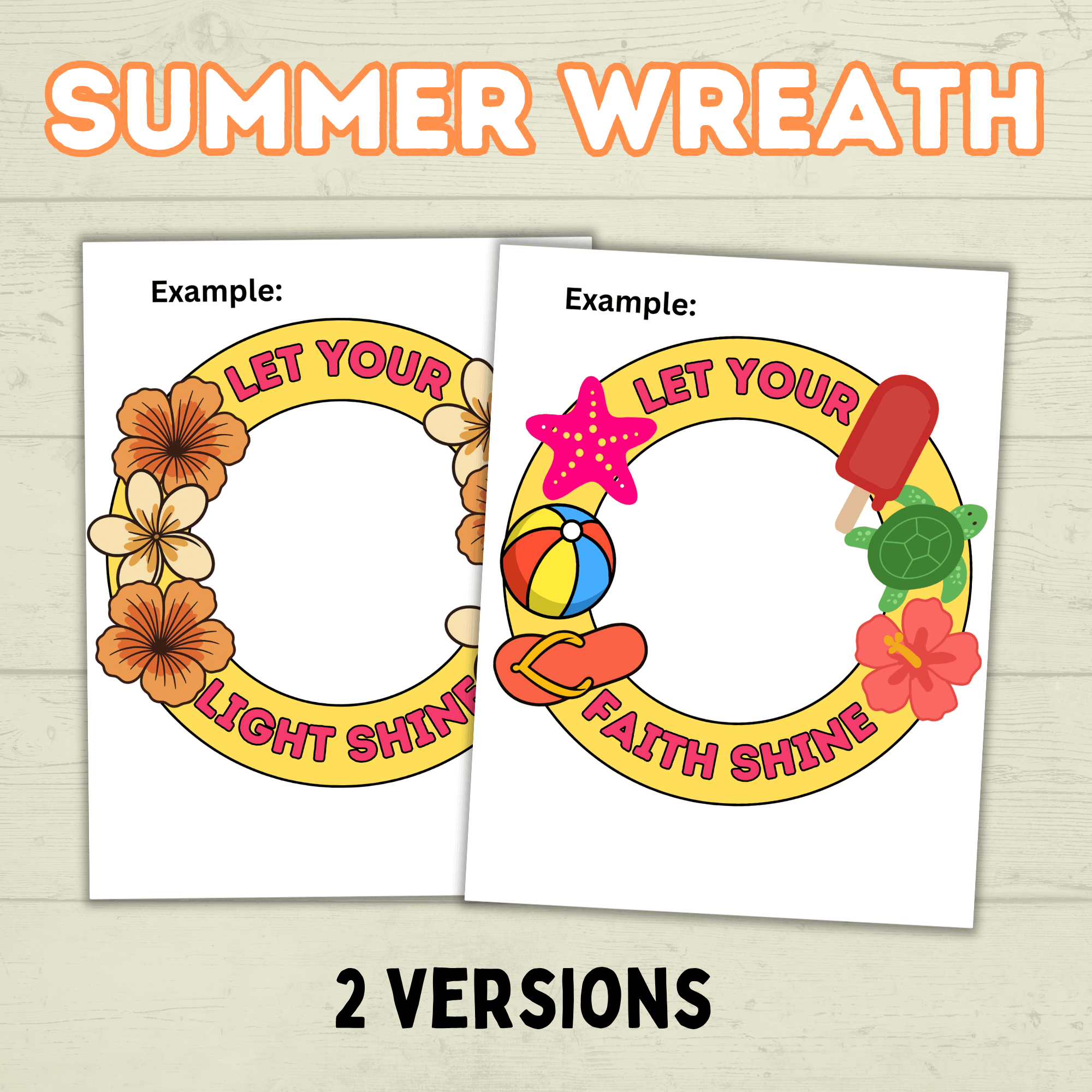 Let Your Light Shine Craft, Summer VBS craft, Faith Craft, Shine Your Light, Sunday School Bible Craft, DIY Paper Wreath, Cut and Paste