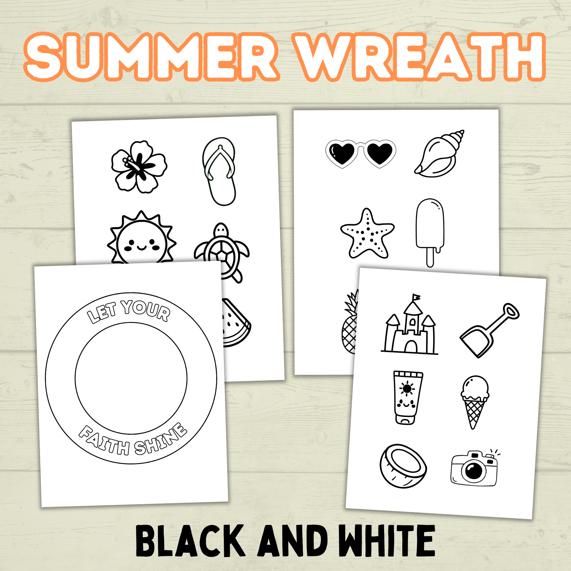 Let Your Light Shine Craft, Summer VBS craft, Faith Craft, Shine Your Light, Sunday School Bible Craft, DIY Paper Wreath, Cut and Paste