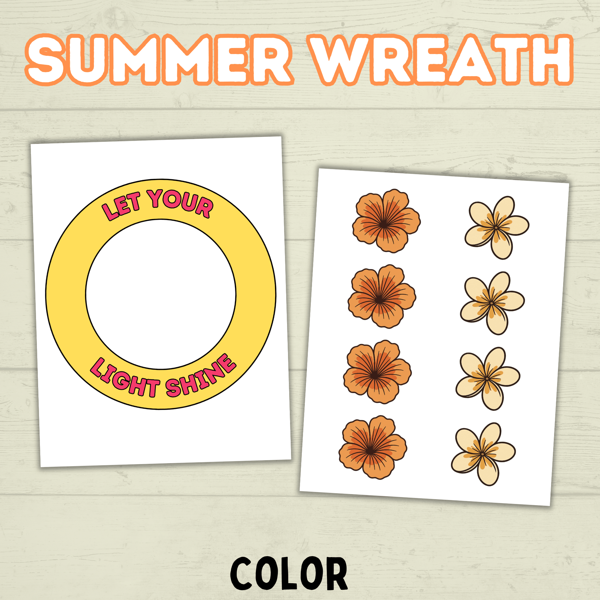 Let Your Light Shine Craft, Summer VBS craft, Faith Craft, Shine Your Light, Sunday School Bible Craft, DIY Paper Wreath, Cut and Paste