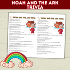 Noah's Ark Trivia Game Printable Old Testament Activity, Sunday School, Church, Homeschool Genesis Lesson, Bible Characters