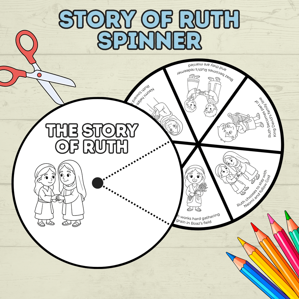 Ruth Bible Craft, Ruth Story Spinner Craft, Sunday School Craft, VBS, Bible