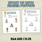 Ruth Craft, Bible Story Craft, Finger Puppets Bible Lesson, Sunday School Craft