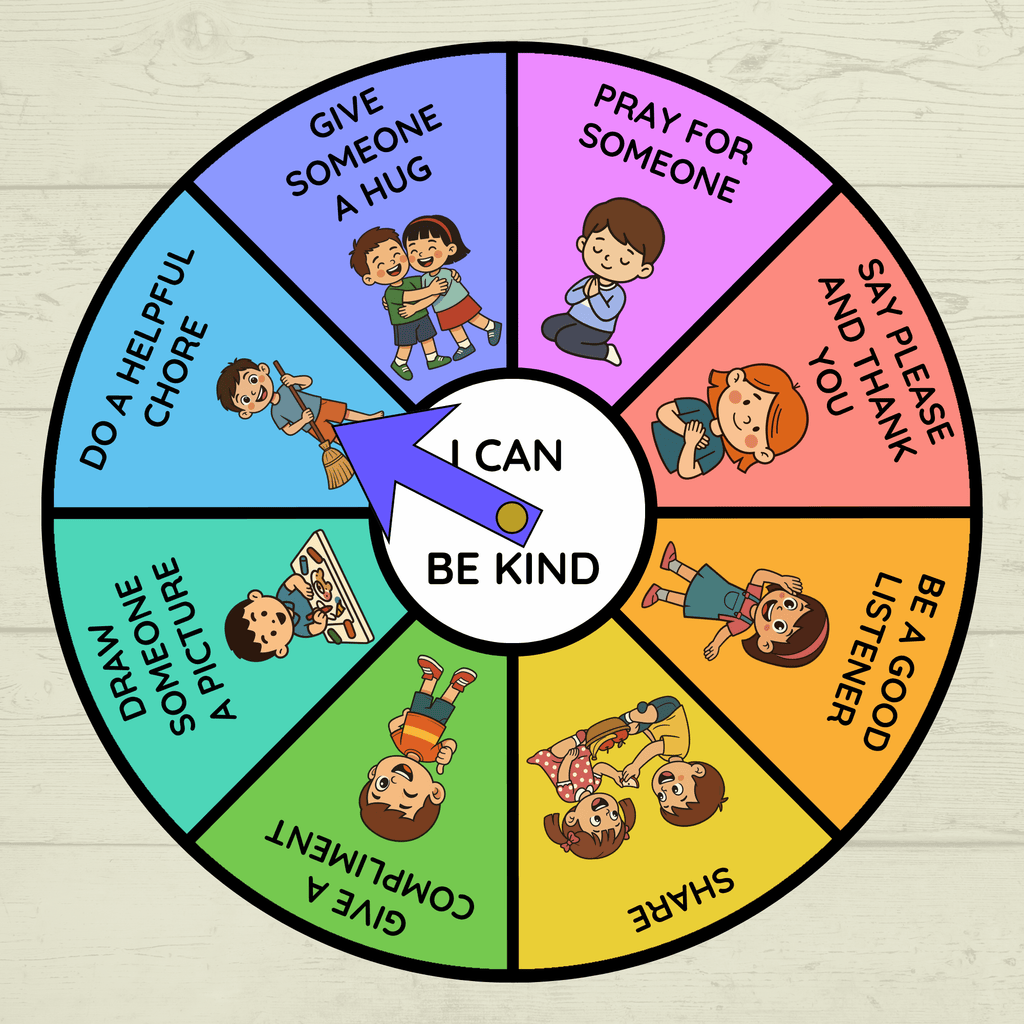 Kindness Craft for Kids, Kindness Spinner Craft, I Can Be Kind, Sunday School Craft