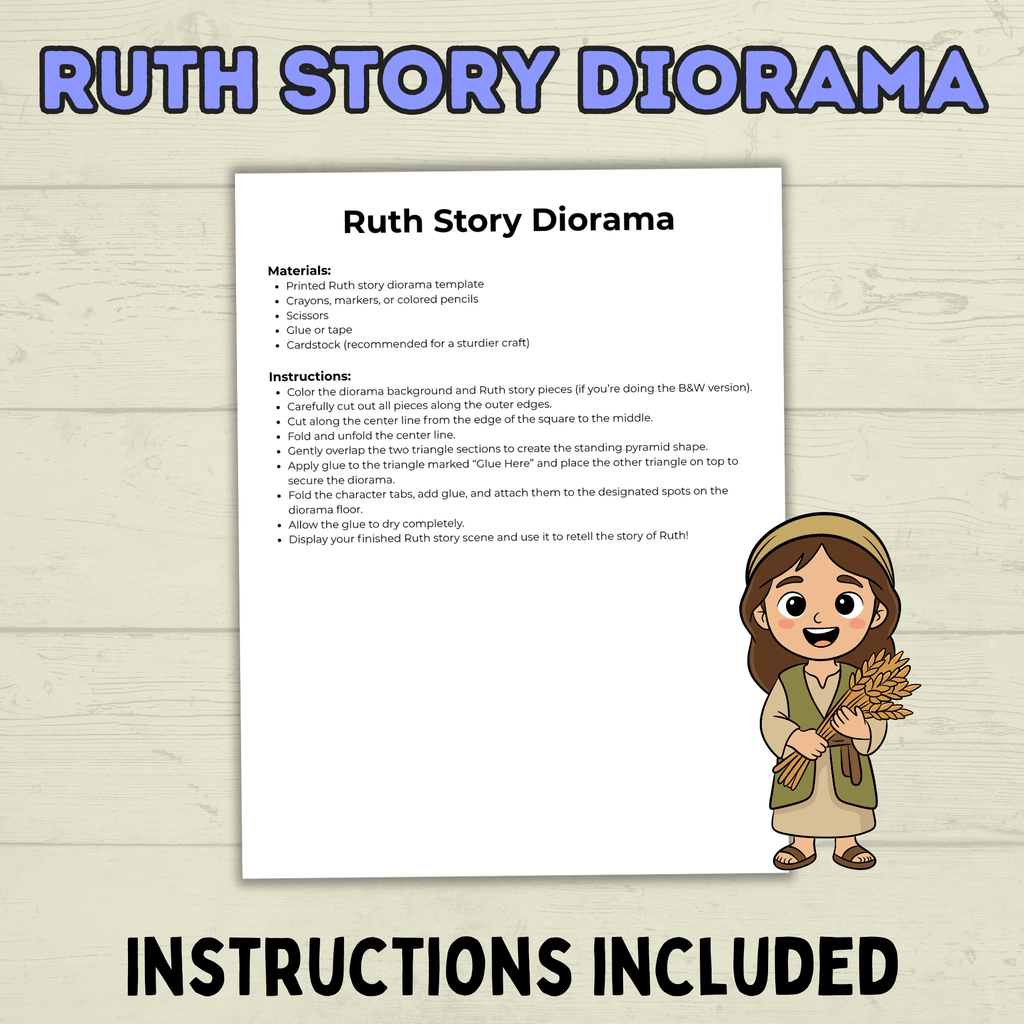 Ruth Bible Story Craft, Ruth Diorama Craft, 3D Ruth Craft, Bible Crafts, Sunday School Craft, Christian Crafts, Homeschool, Old Testament