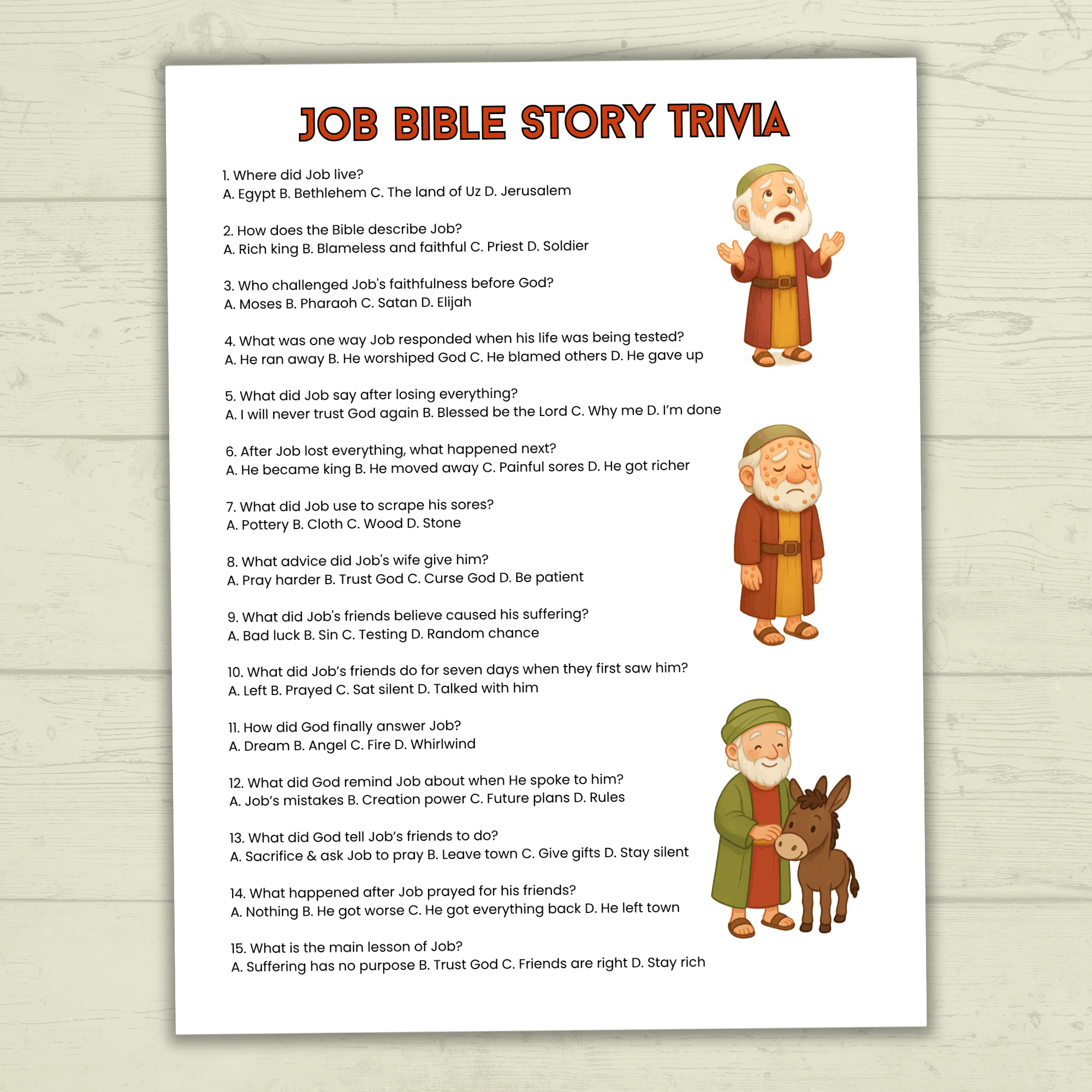 Job Bible Lesson Story Bundle, Job Bible Craft, Sunday School Crafts, Homeschool, Old Testament, Job Activity, Job Craft, Job Cube Story