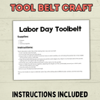 Labor Day Craft, Labor Day Activities, Tool belt Craft, Kids Craft, Holiday Crafts, Cut and Paste Craft, Paper Craft, Father's Day, Pocket