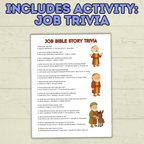Trust in God Lesson, Bible Lesson, Job Story, Job Lesson, Noah Lesson, Noah and the Ark, Job Trivia, Sunday School Activity