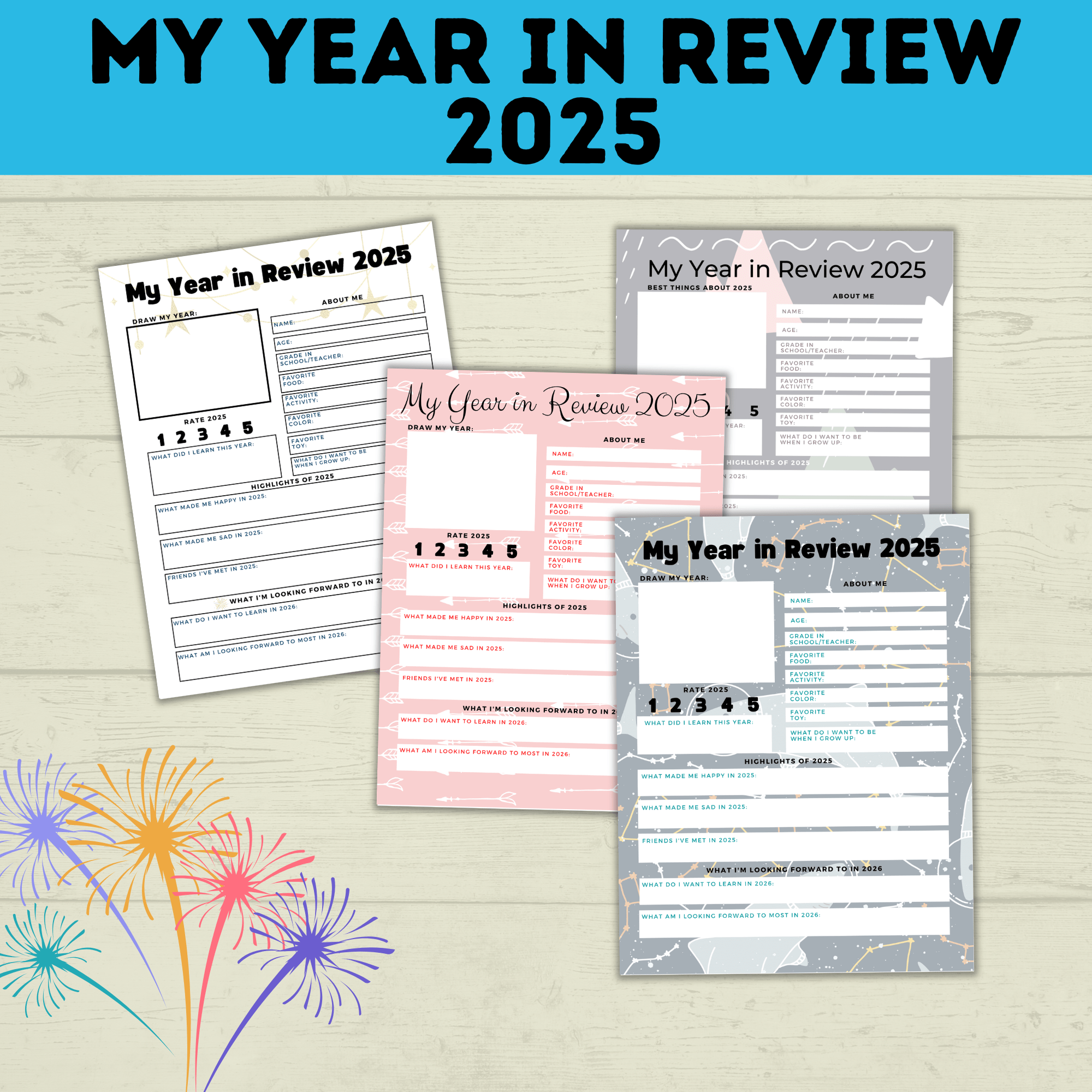 New Year's Eve 12-Hour Countdown Activity for Kids | NYE Games | Kids Games | NYE Printables