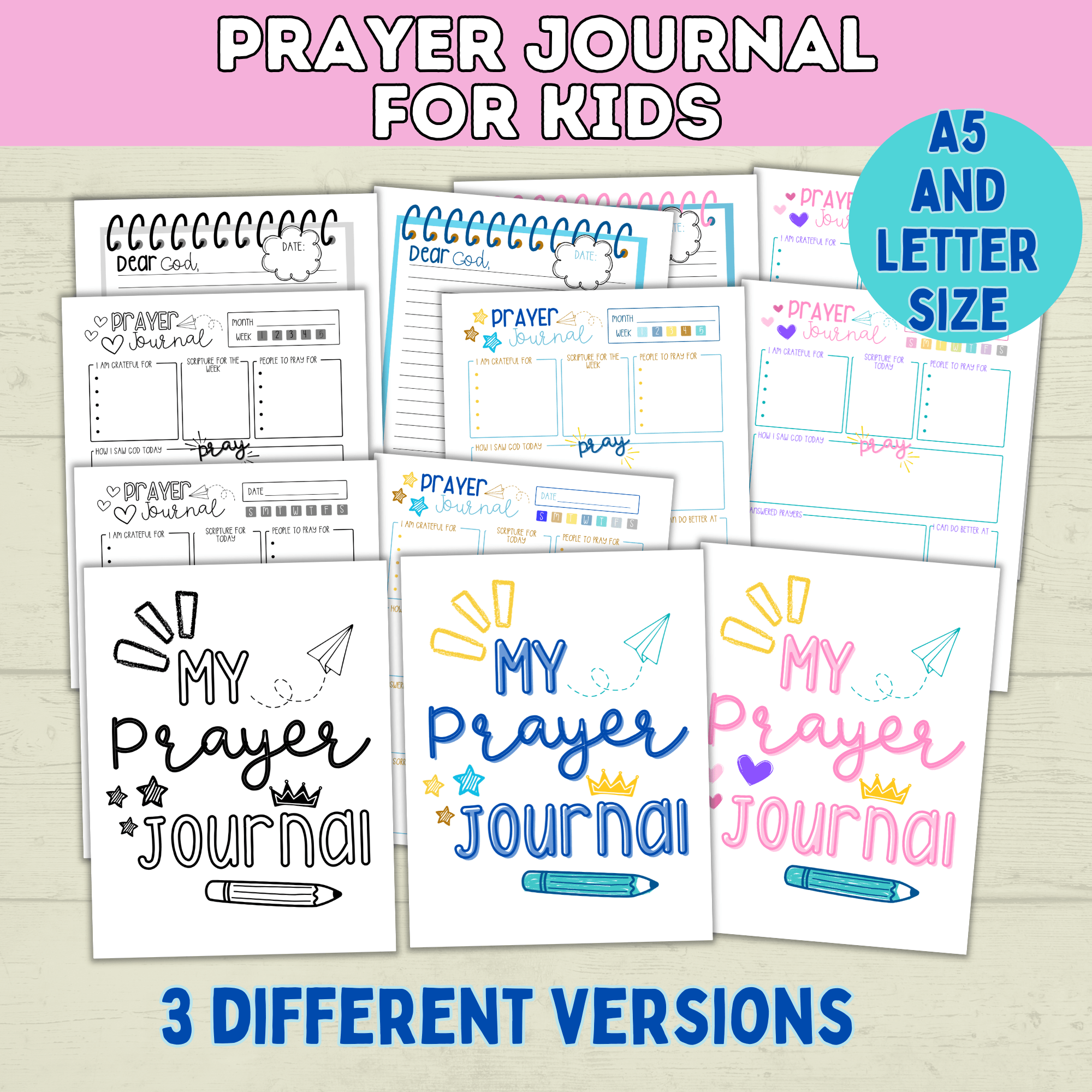 Prayer Journal for Kids | Kids Prayer Printables | Kids Prayer Activities | Letter to God | Kid's Journal | Teach Kids to Pray | Sunday