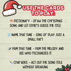 Christmas Printable Song Party Game for Kids and Family, Draw It, Charades
