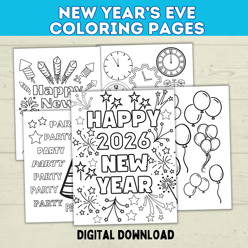 New Year's Eve 12-Hour Countdown Activity for Kids | NYE Games | Kids Games | NYE Printables