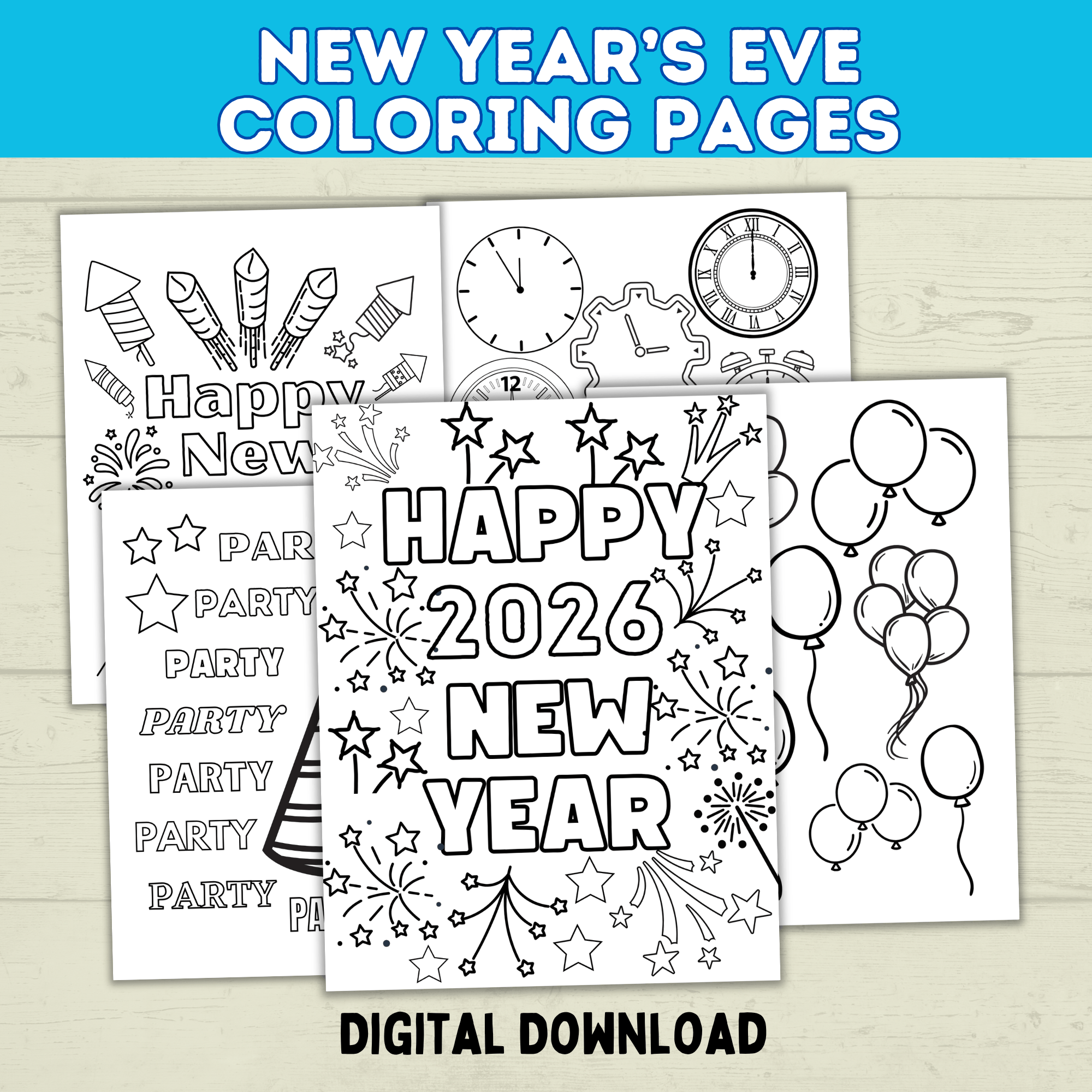 New Year's Eve Coloring Pages for Kids | New Year's Eve Activities | Coloring Pages