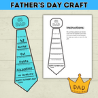Father's Day Craft for Dad | Father's Day Printable | Father's Day Gift | Father's Day Card | Dad Craft | Gifts for Dad | Tie Craft