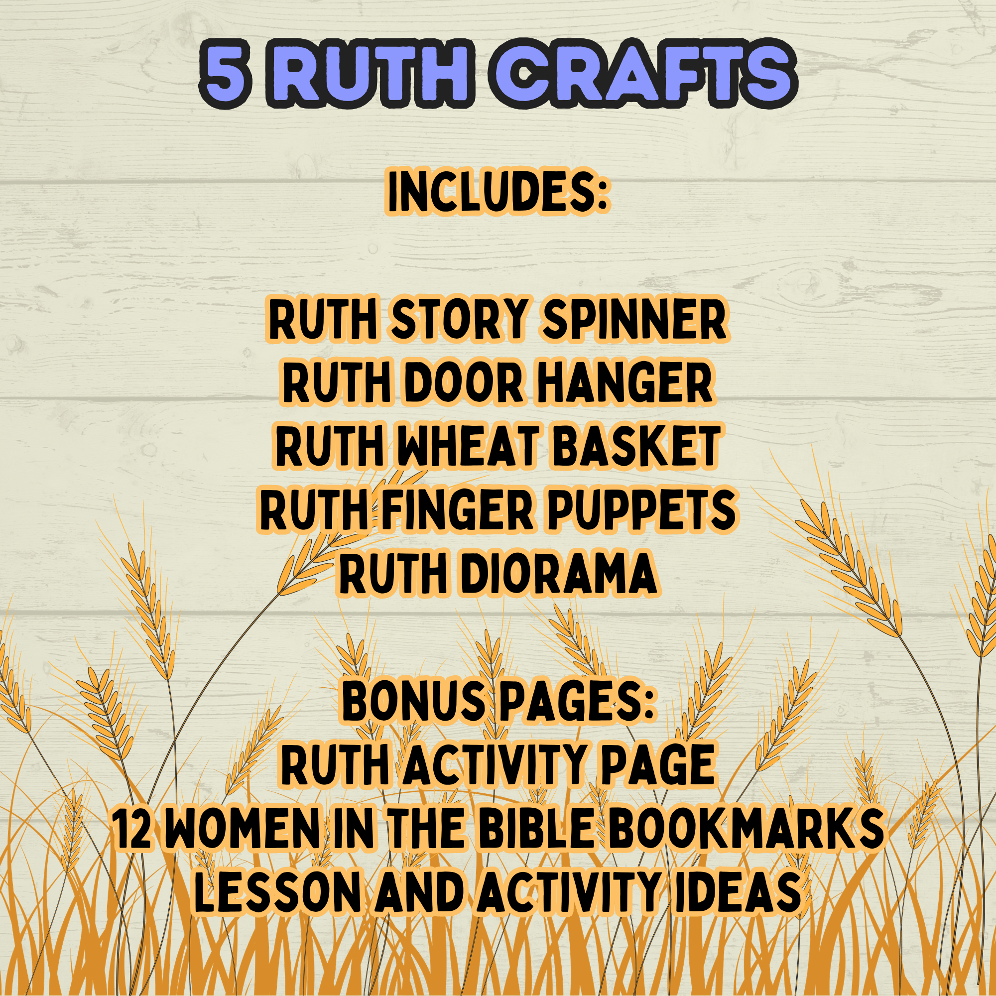 Ruth Bible Craft Bundle, Ruth and Naomi Story, Bible Craft, Sunday School Craft