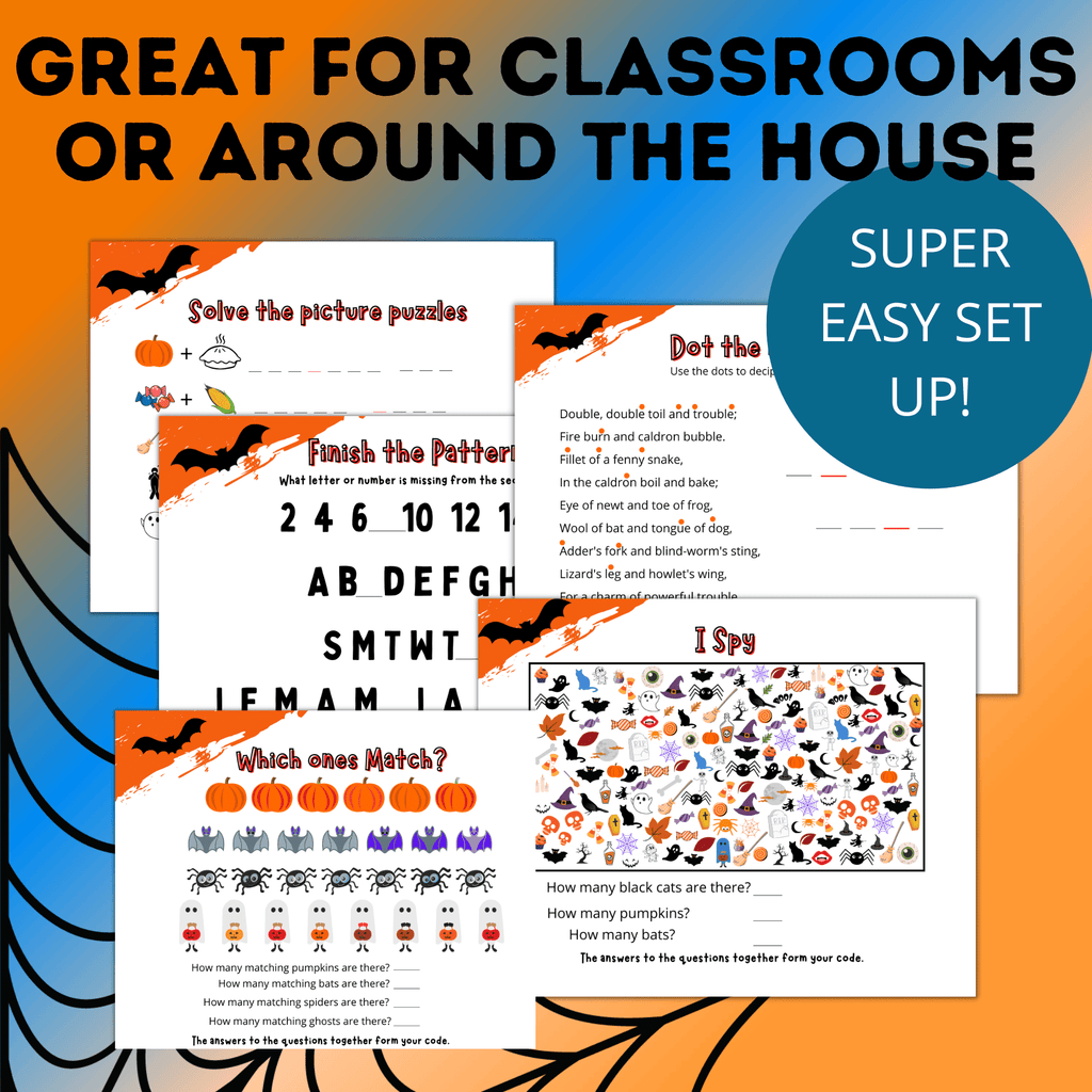 Halloween Escape Room for Kids for Young Kids Ages 5-10