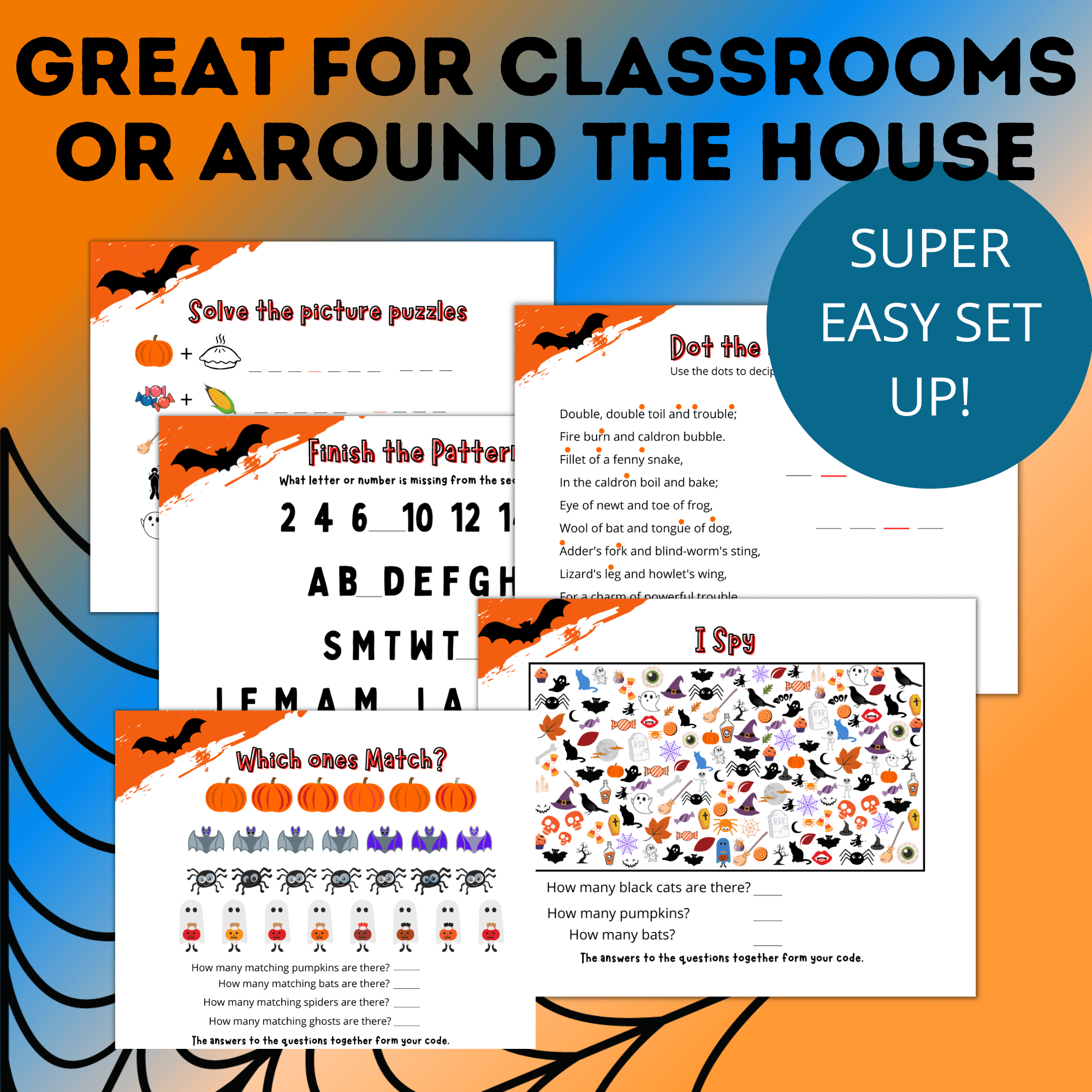 Halloween Escape Room for Kids for Young Kids Ages 5-10