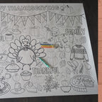 Thanksgiving Coloring Poster for Kids | Poster for Kids | Thanksgiving Activities for Kids | 18 x 24 and 30 x 42 | Thanksgiving Tablecloth