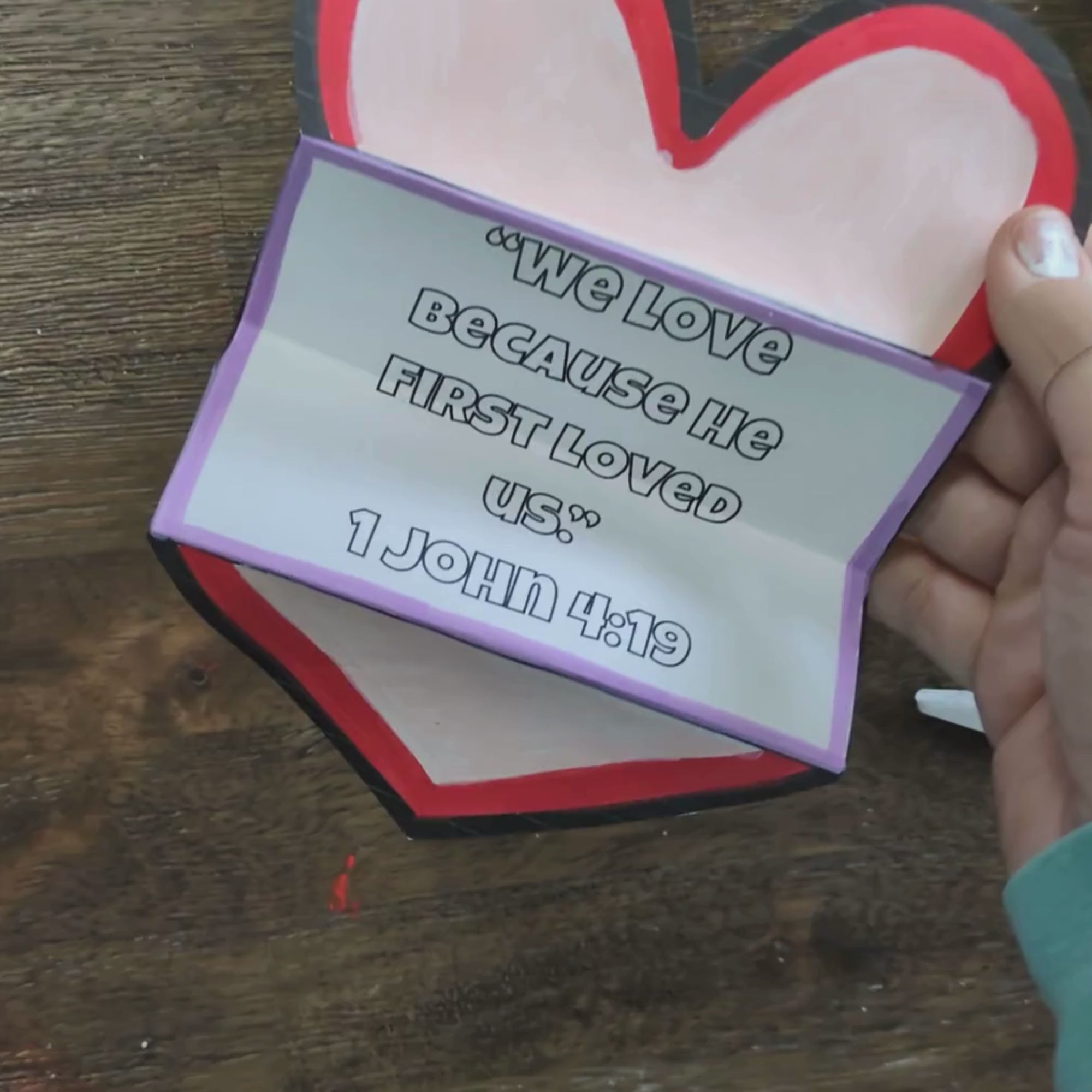 Sunday School Heart Craft for Kids, Christian Bible Verse Printable, Jesus Loves Me