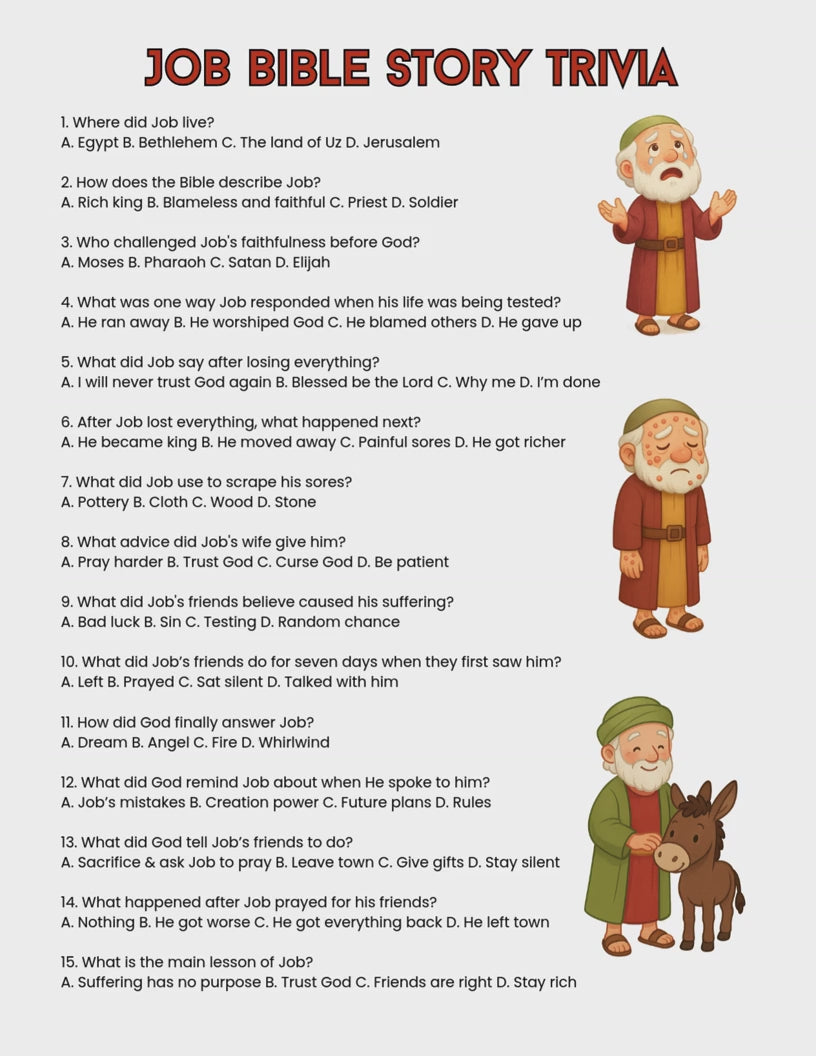 Job Bible Lesson Story Bundle, Job Bible Craft, Sunday School Crafts, Homeschool, Old Testament, Job Activity, Job Craft, Job Cube Story