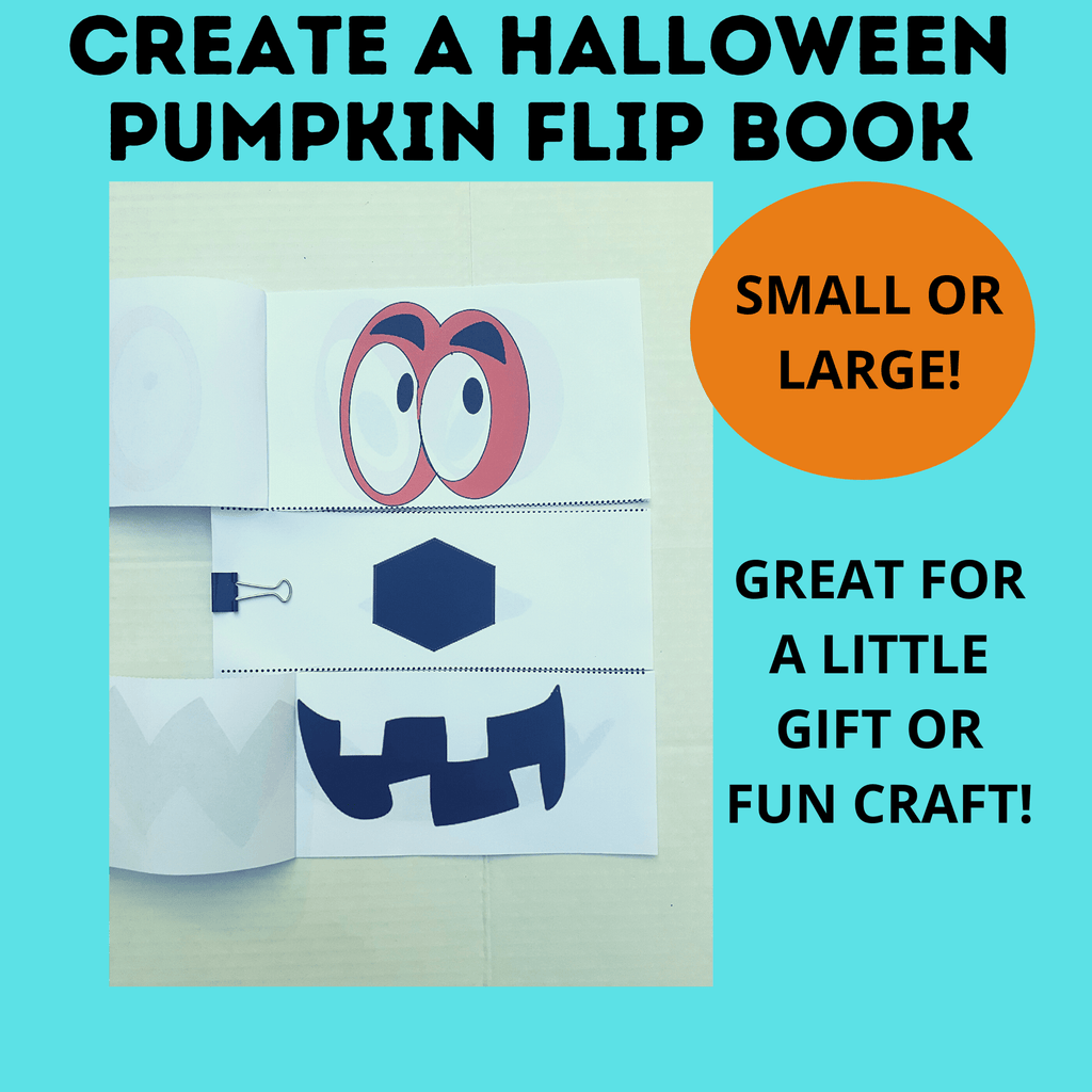 Pumpkin Face Flip Book for Kids and Toddlers for Halloween