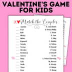 Match the Cartoon Couples for Valentine's Day | Valentine's Day Game for Kids | Kids Games