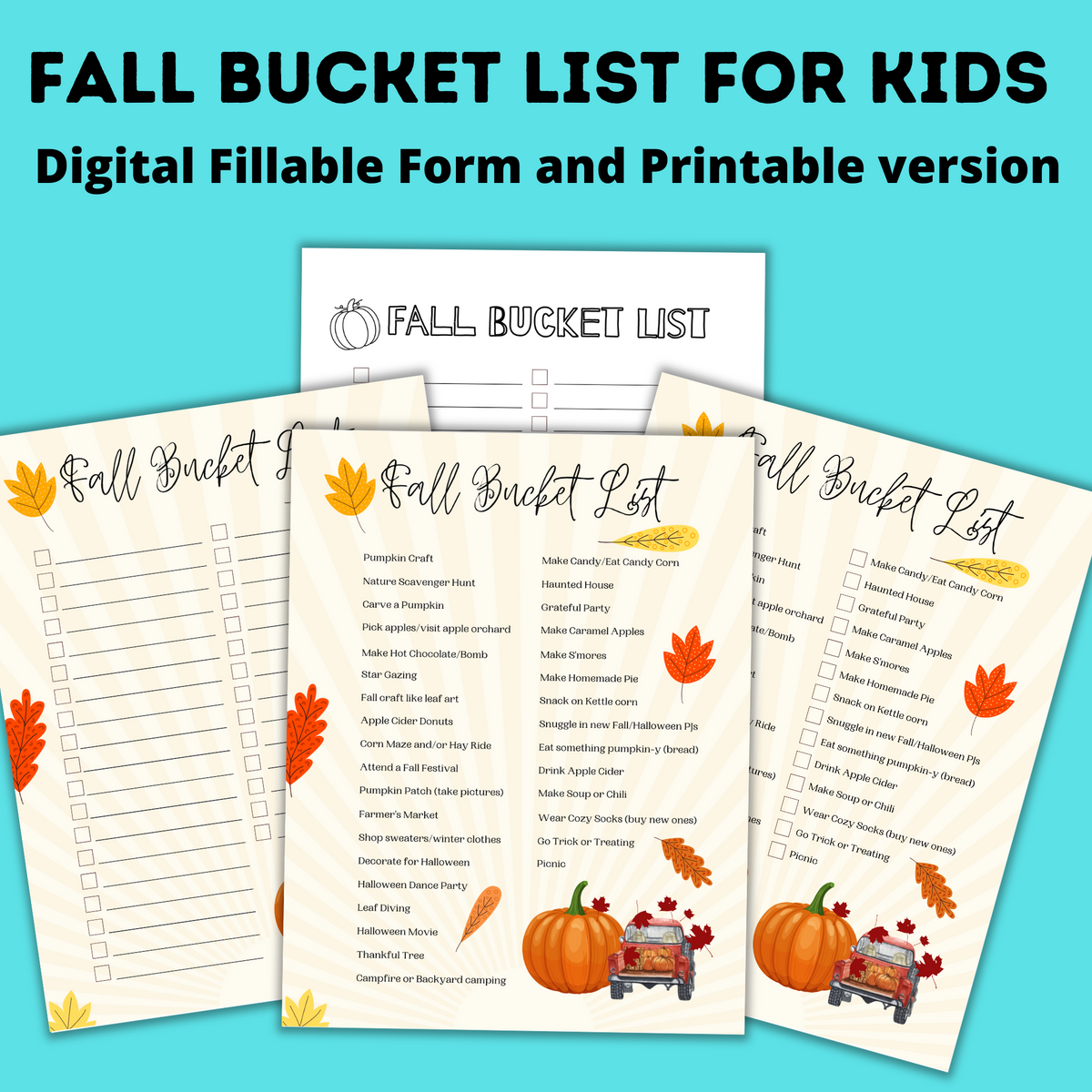 Fall Bucket List for Kids – Paper Scissors Craft Blog