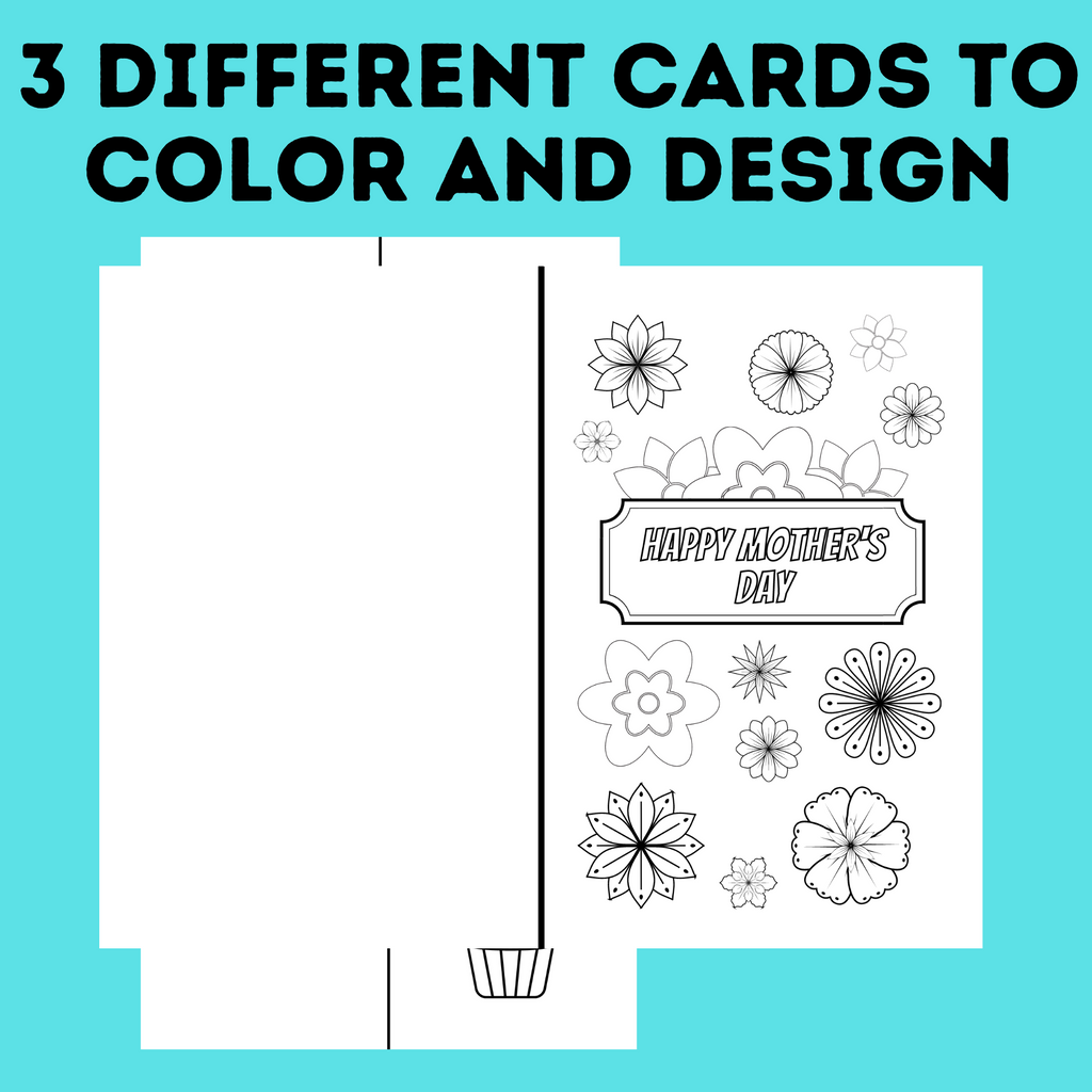 Mother's Day Cards | Coloring Cards for Mother's Day | Kids Cards