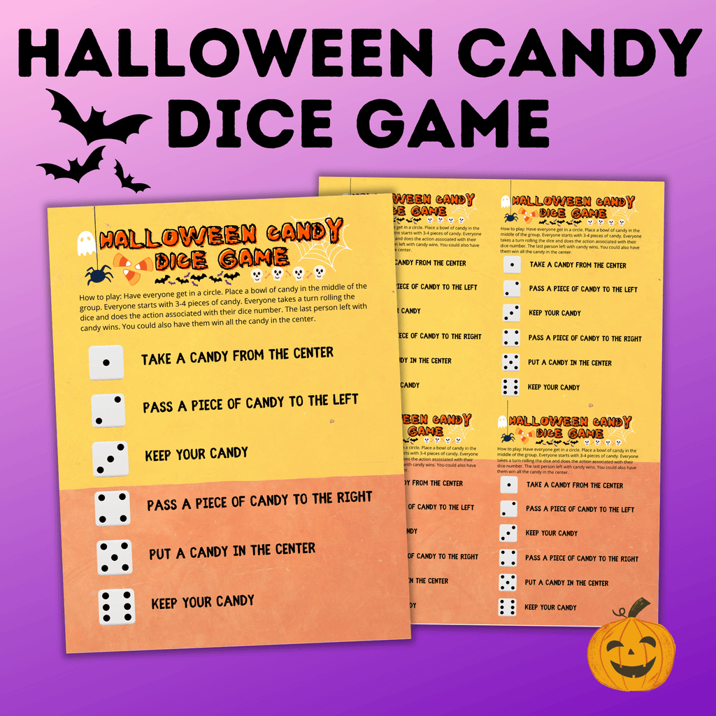 Halloween Candy Dice Game for Kids and Family