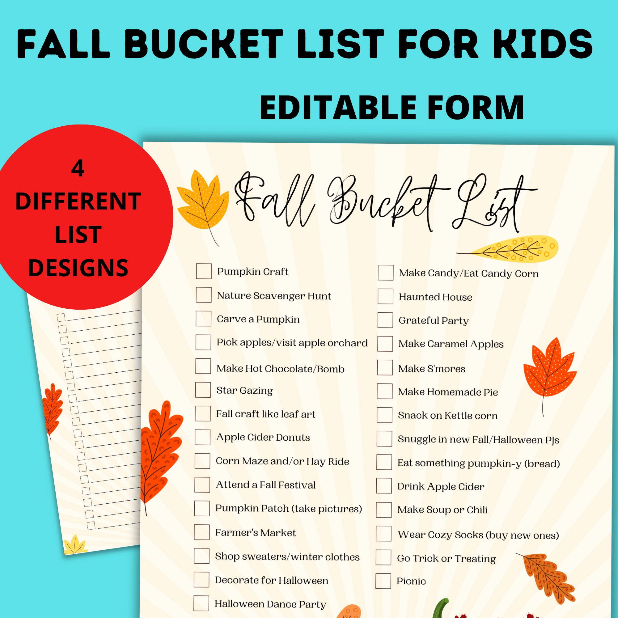 Fall Bucket List for Kids