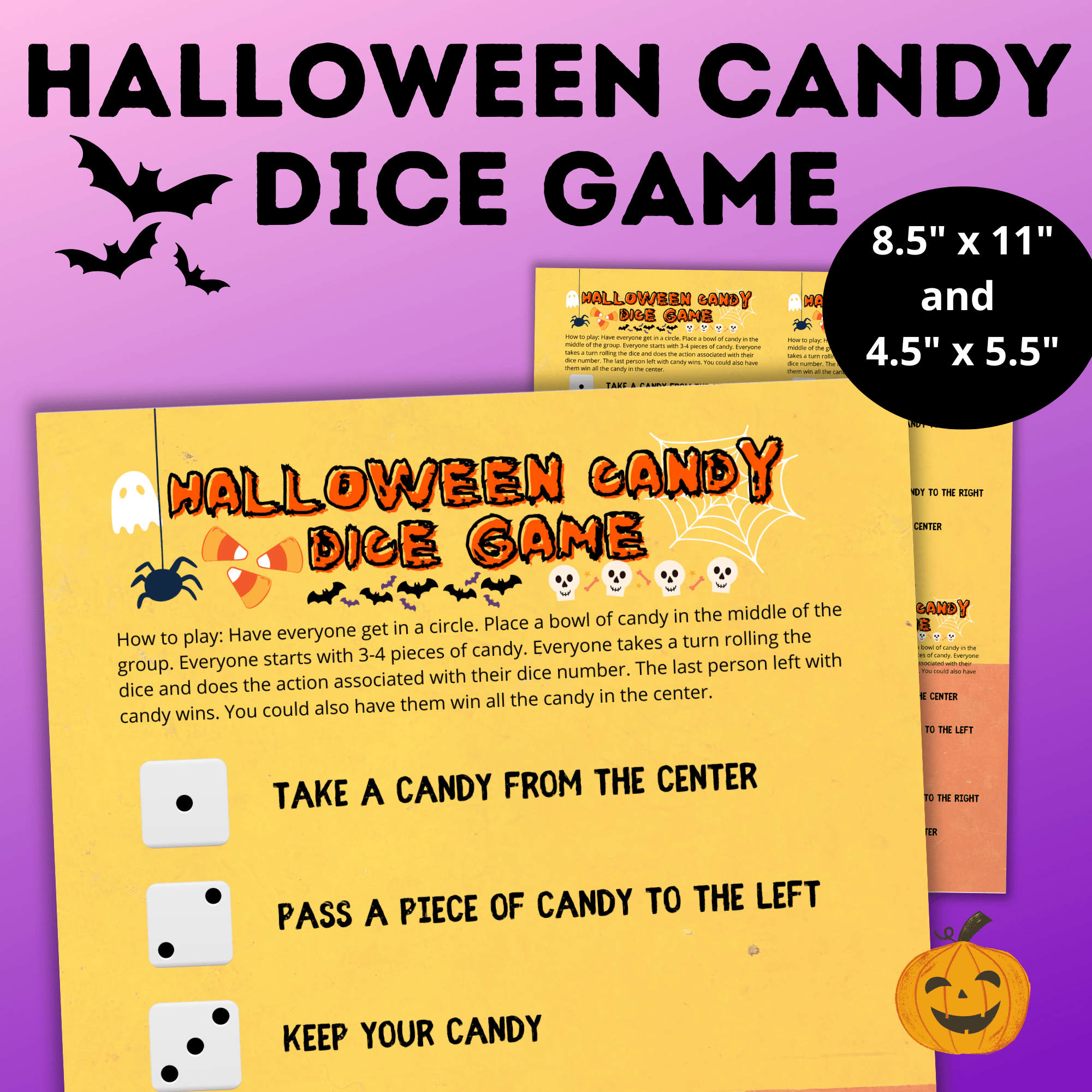 Halloween Candy Dice Game for Kids and Family