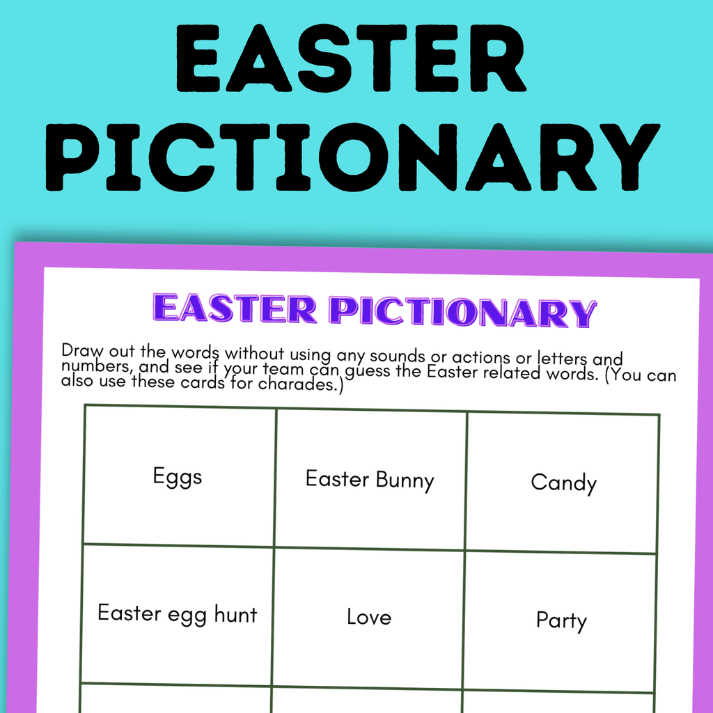 Easter Pictionary | Easter Kid Games | Easter Printables