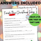 Finish the Christmas Song Game for Kids | Christmas Activity | Family Game