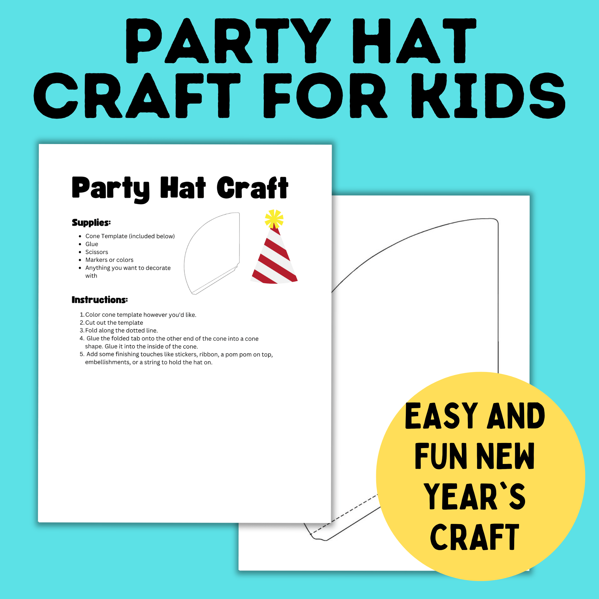 Party Hat Craft for kids | New Year's Eve Craft for Kids