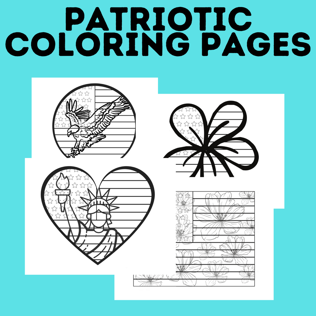 Patriotic Coloring Pages for Memorial Day, President's Day, or 4th of July