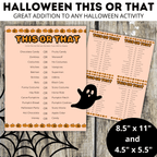 Halloween This or That Game for Kids