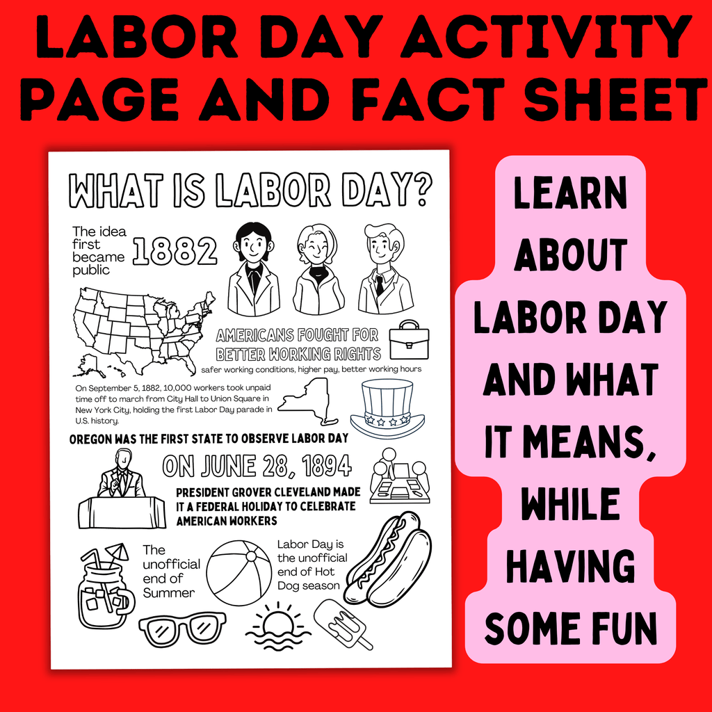 Labor Day Activity Page and Fact Sheet for Kids