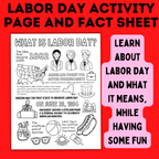 Labor Day Activity Page and Fact Sheet for Kids