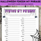 Halloween Finish my Phrase game for Kids and Family