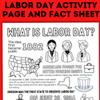 Labor Day Activity Page and Fact Sheet for Kids