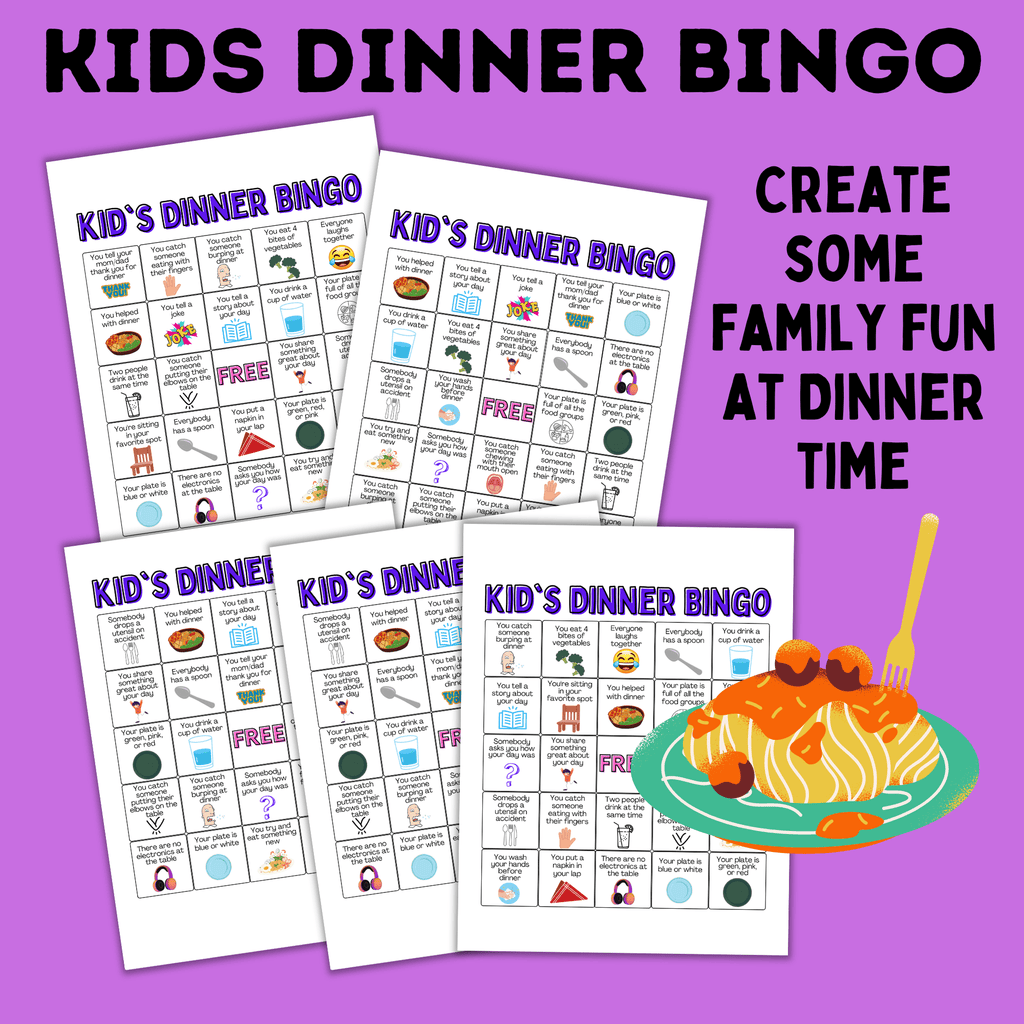 Kid's Dinner Bingo | Dinner Activities